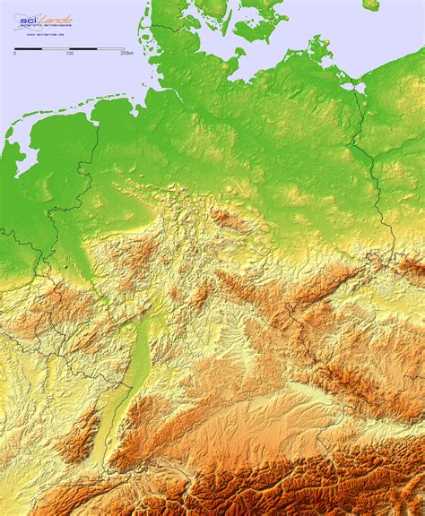 germany topographic map
