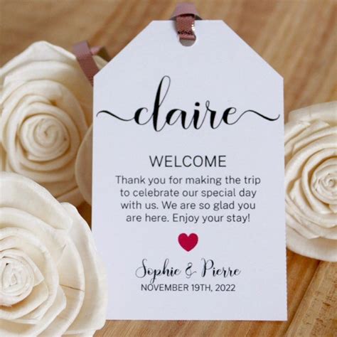 Printable Welcome Tags For Hotel Guest Welcome Tag For Etsy