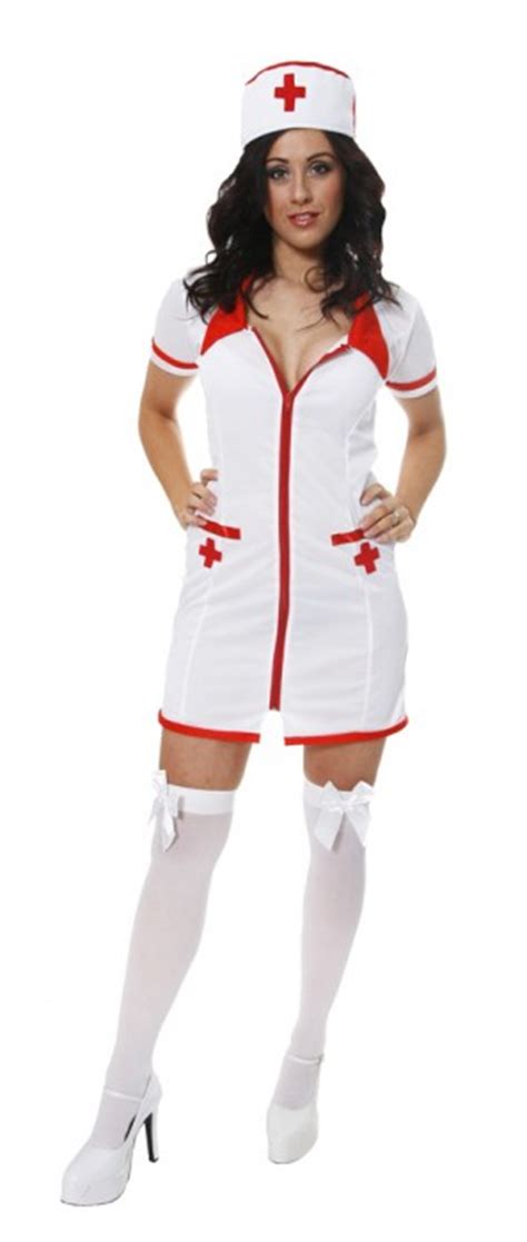 sexy nurse fancy dress uniform ladies costume womens outfit hat uk 10 12 14 ebay