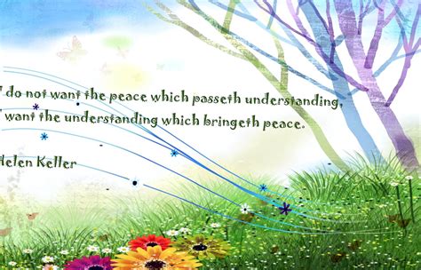Peace Nature Quotes Helen Keller Landscape Wallpapers Hd Desktop And