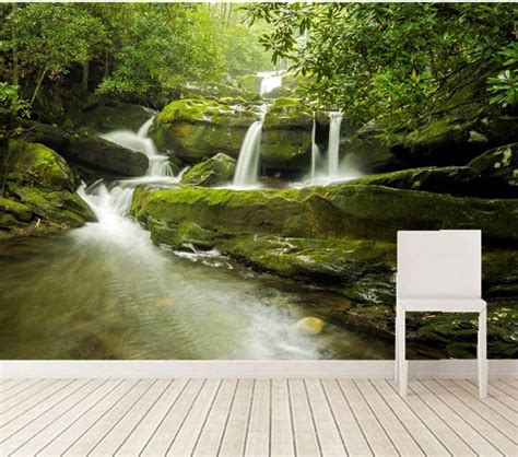 Custom 3d Muralsusa Waterfalls Stones Falls Nature Papel De Paredeliving Room Sofa Tv Wall