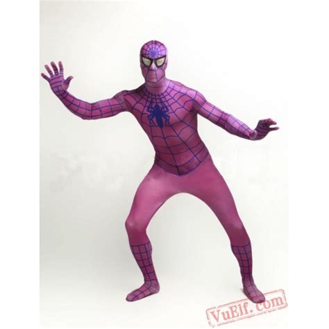 pink spiderman zentai suit spandex bodysuit costumes