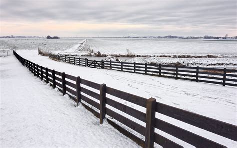 Nature Snow Fence Landscape Wallpapers Hd Desktop And Mobile