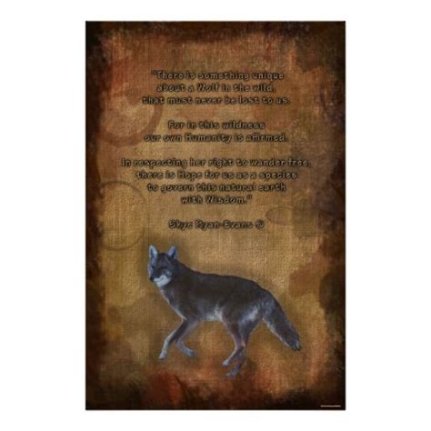 Wild Grey Wolf And Eco Poem Grunge Print Wolf Poster Poster Prints