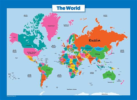 World Map Wall Chart Wereldkaart Poster Wereldkaart Wand Wereldkaart