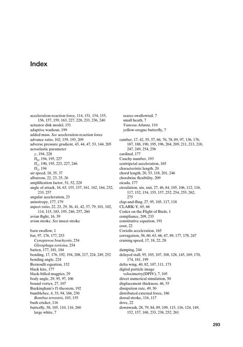 Index An Introduction To Flapping Wing Aerodynamics