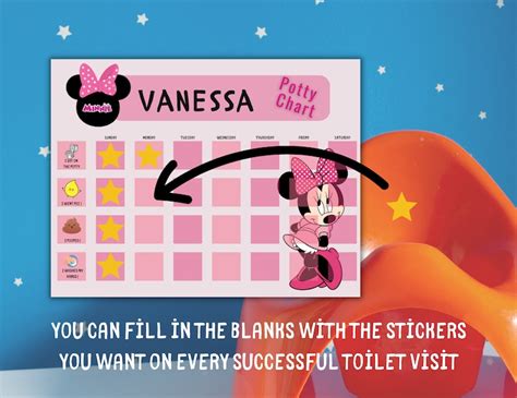 Edİtable Minnie Mouse Potty Chart Printable Potty Training Etsy