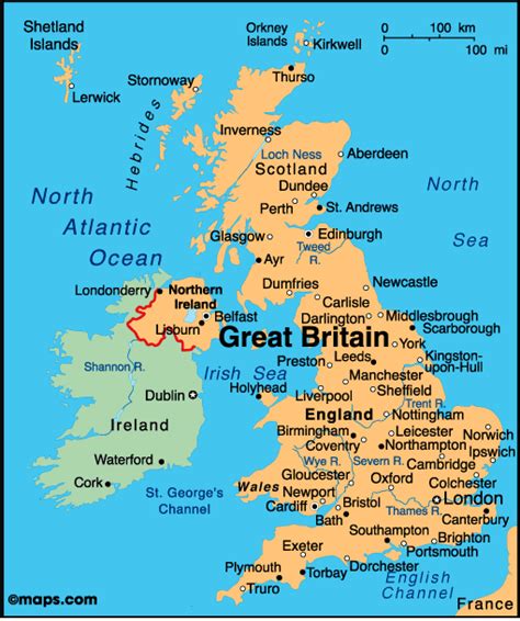 Maps Map Great Britain