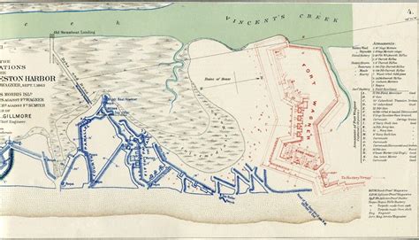 Original Civil War Atlas Maps Defenses Charleston Harbor South