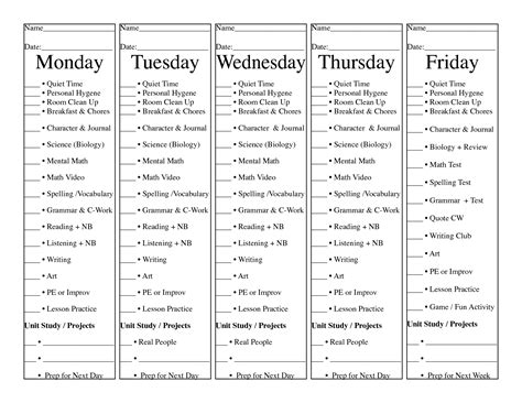 5 Day Work Schedule Template Calendar Template Printable Monthly Yearly