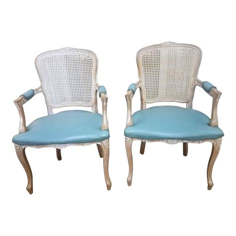 1980s Vintage Classic Regency Armed Caned Chairs A Pair Chairish