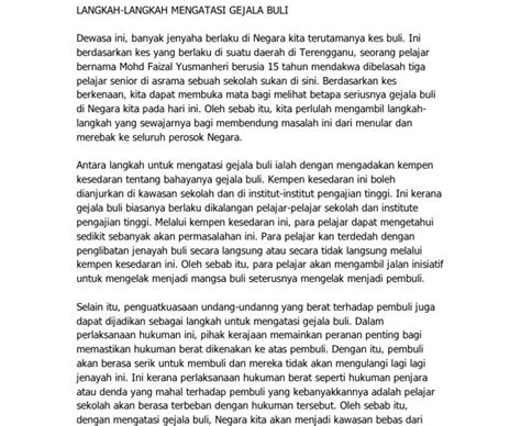 Karangan Kesan Kesan Buli Dalam Kalangan Murid Sekolah Bahasa Melayu My Xxx Hot Girl