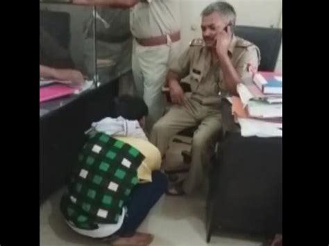 up officer caught on camera getting massage in police station suspended