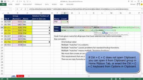Excel Magic Trick 986 One Lookup Value Extract Multiple Items Display