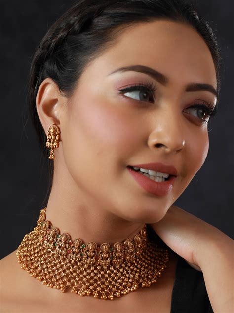 Womens Traditional Gold Plated Goddess Jewellery Set Priyaasi Trendia
