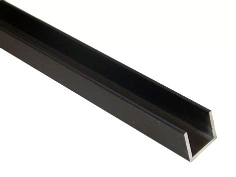 Black Aluminium U Profile H20mm W20mm L1m Departments Diy At Bandq