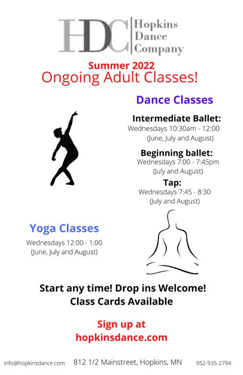 Summer Adult Classes At Hopkins Dance Company Dancemn