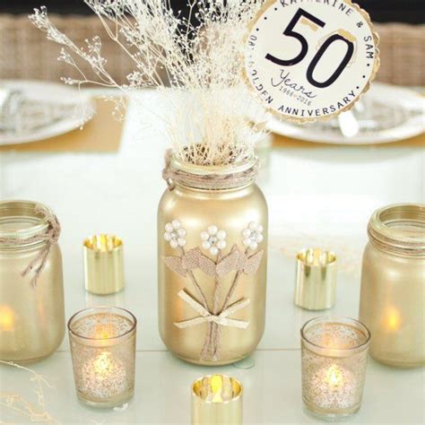 Gold Mason Jar Rustic Wedding Mason Jar Decor Country Wedding