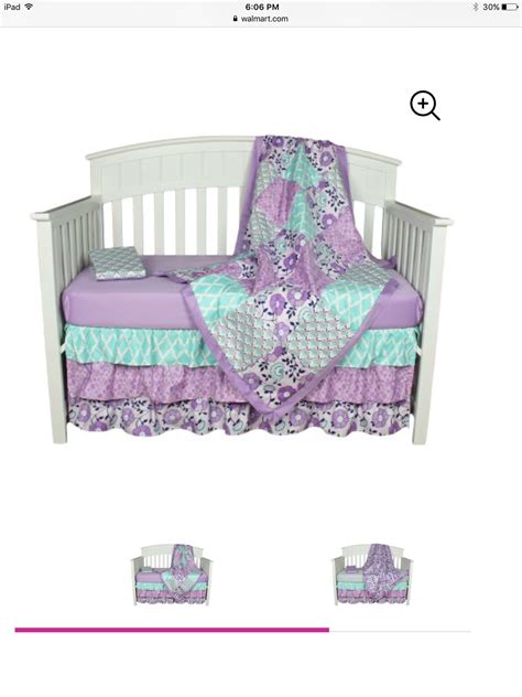 Quilt sheet standard crib size 28x52 skirt on 3 sides rail guards 1 pcs pillowcase other: Purple and teal baby girl crib set | Crib bedding girl ...