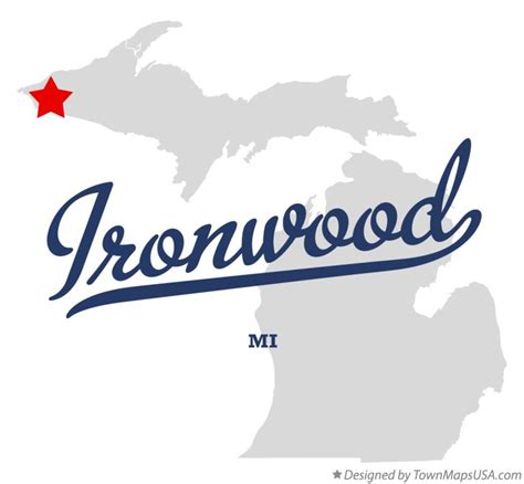 Map Of Ironwood Mi Michigan