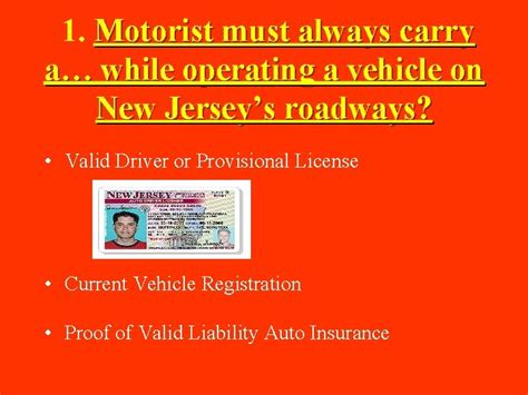 New Jersey Driver License System Chapter 1 P