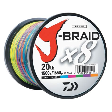 Daiwa J Braid X8 Bulk Spool 1500M Multi Color 20 Lb Test Walmart Com