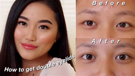 How To Get Double Eyelids Using Tape Asian Hooded Eyelids Youtube