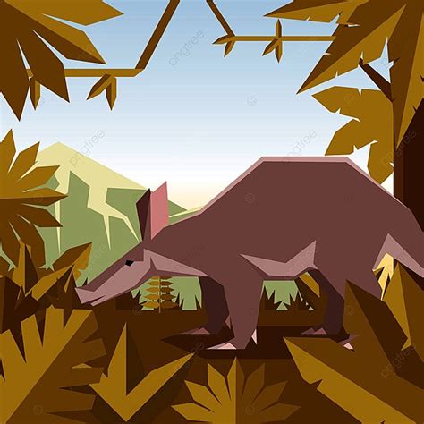 Vector Image Of The Flat Geometric Jungle Background With Aardwark