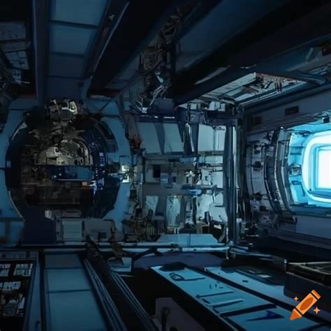 Interior Of A Futuristic Space Station On Craiyon