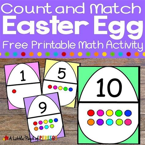 Easter Egg Number Matching Free Printable