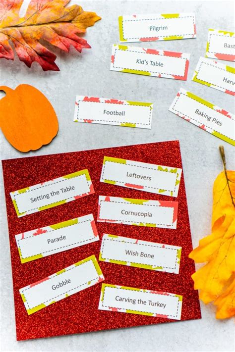 Thanksgiving Charades Game Free Printable Cards Play Party Plan
