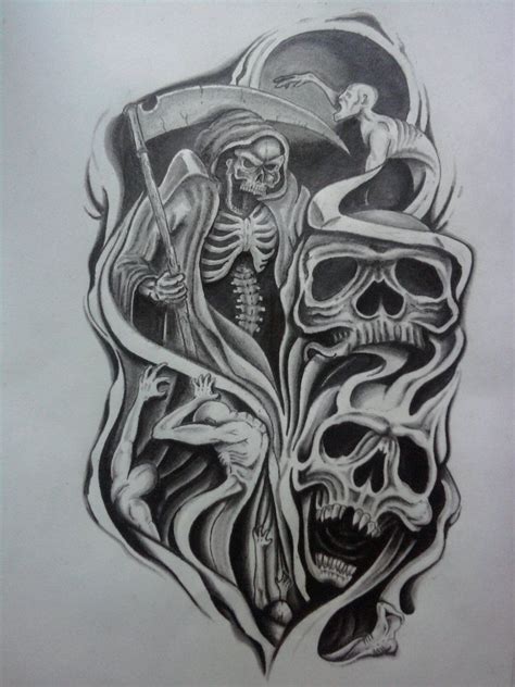 Skull Half Sleeve Tattoo Designs Half Sleeve Tattoo