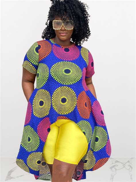 Wholesale National Print Short Sleeve Plus Size African Dress