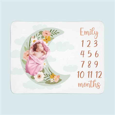 Baby Girl Milestone Blanket Personalized Blanket Baby Etsy Uk