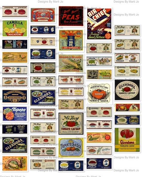 Printable Vintage Food Labels