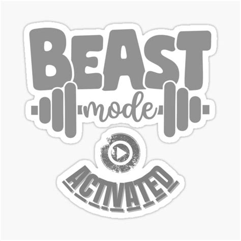 Beast Mode Activated Sticker By Bakharnabieva Redbubble