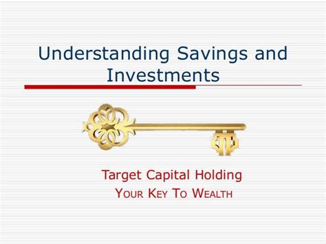 Understanding Savings And Investment