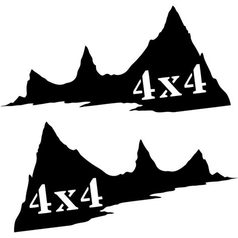 2x 4x4 Mountains 4x4 4wd Off Road Die Cut Stickers Decals Decalshouse