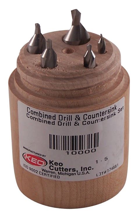 Keo 10003 Solid Carbide Plain Combined Drill And Countersink Set
