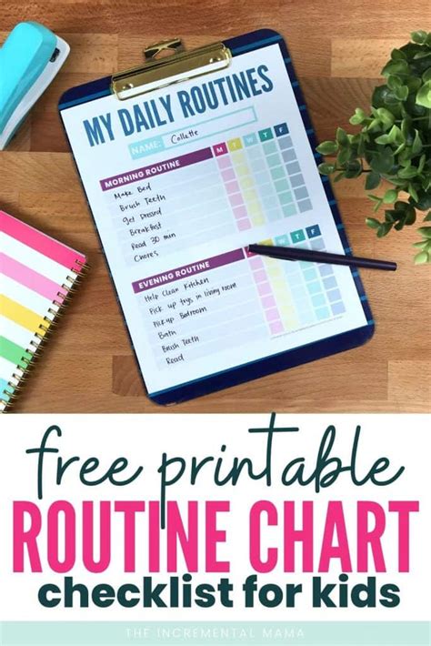 Free Printable Kids Daily Routine Chart Template The Incremental Mama