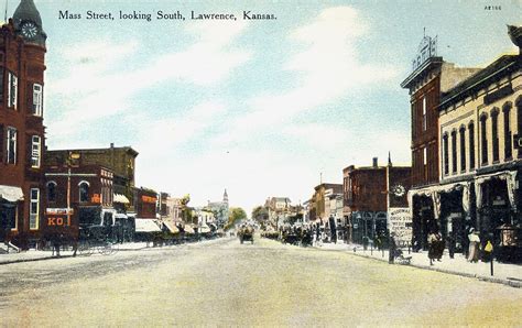 1908 Lawrence Ks Mass Street Looking South Delightful Image From