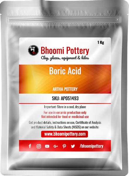 Buy Boric Acid For Ceramic Studios And Schools Bhoomi Pottery