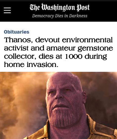 Reality Can Be Whatever These Thanos Memes Want Thanos Was The Hero
