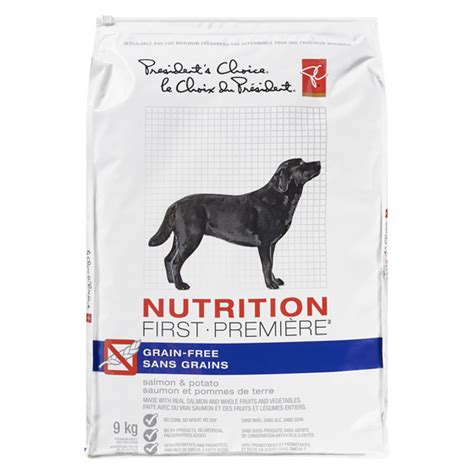 Real chicken, beef, turkey or salmon is the #1 ingredient. PC Nutrition First Grain-Free Adult Dry Dog Food, Salmon & Potato | PC.ca