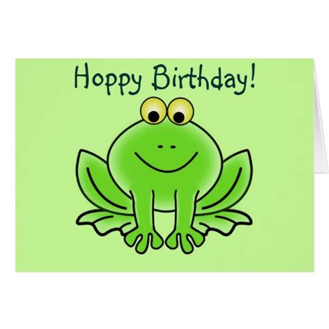 Cute Cartoon Frog Hoppy Birthday Funny Greeting Card Zazzle