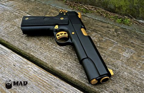 Ruger 1911 In Mad Black With Gold Accents Mad Custom Coatingmad