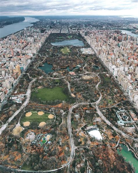 Aerial Photography Of New York Central Park In Fall Photographie New