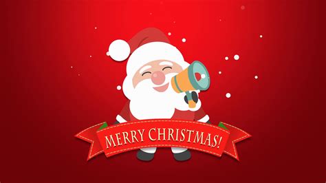 Animated Closeup Merry Christmas Text Santa Stock Motion Graphics Sbv