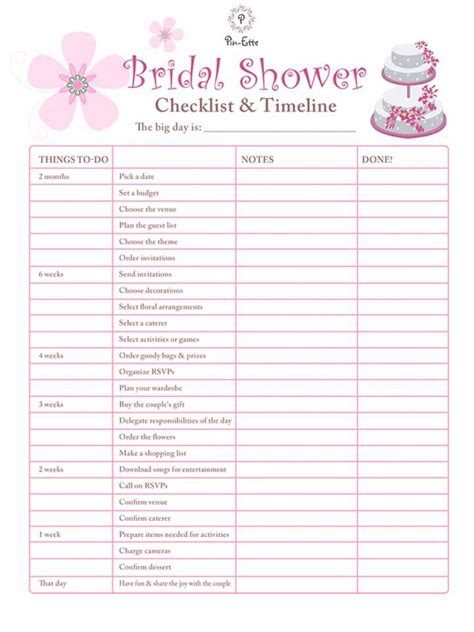 Must Have Bridal Shower Checklist And Timeline Bridal Shower Checklist Bridal Shower Planning