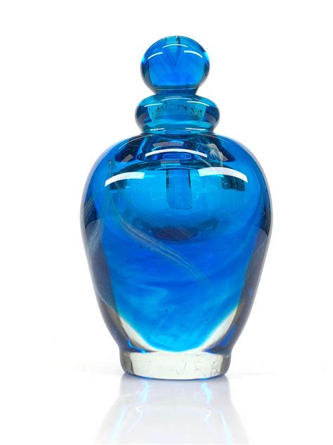 Lot Cobalt Blue Glass Perfume Bottle W R Bector